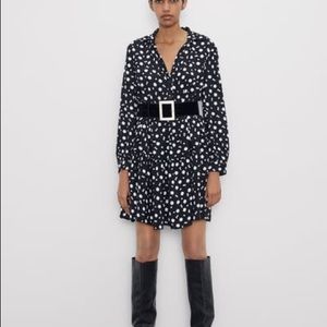 NWT Zara Printed Long Sleeve Mini Dress